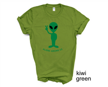 Load image into Gallery viewer, Alien Among US Tshirt, Alien Head, Alien Shirt, Ufo Shirt, Alien Tee Shirts, Black Unisex Shirt,