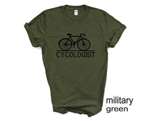 Load image into Gallery viewer, Cycologyst tshirt. Cyclying lover tshirt. Cyclying humor. Bike lover.
