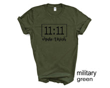 Load image into Gallery viewer, 11:11 Make a Wish tshirt. Unisex. Adult and youth sizes. shirts