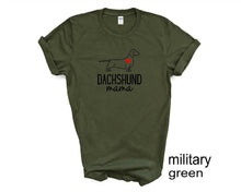 Load image into Gallery viewer, Dachshund Mama tshirt. Wiener dogs. Dachshund lovers. Mother's day gifts.
