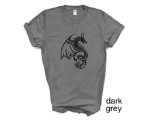 Load image into Gallery viewer, Dragon Unisex tshirt. Dragons. Gothic. Dragon lovers gifts. Dragon fans.