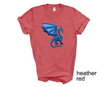 Load image into Gallery viewer, Dragon unisex tshirt. Blue dragon tshirt. Dragon fan tshirt.