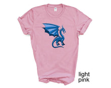 Load image into Gallery viewer, Dragon unisex tshirt. Blue dragon tshirt. Dragon fan tshirt.
