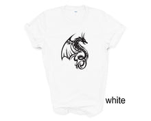 Load image into Gallery viewer, Dragon Unisex tshirt. Dragons. Gothic. Dragon lovers gifts. Dragon fans.
