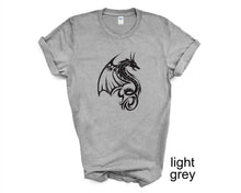 Load image into Gallery viewer, Dragon Unisex tshirt. Dragons. Gothic. Dragon lovers gifts. Dragon fans.
