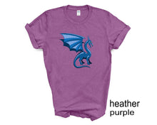 Load image into Gallery viewer, Dragon unisex tshirt. Blue dragon tshirt. Dragon fan tshirt.