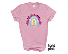 Load image into Gallery viewer, Teach Love Inspire teacher tshirt. Teacher life . Love teaching shirt.