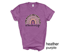 Load image into Gallery viewer, Teacher life tshirt. Leopard print. Love teaching. Teacher appreciation gifts.