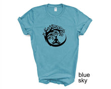 Load image into Gallery viewer, Yoga Meditation tree tshirt. Yoga lover tshirt. Meditation. Yoga gifts.
