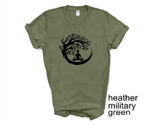 Load image into Gallery viewer, Yoga Meditation tree tshirt. Yoga lover tshirt. Meditation. Yoga gifts.