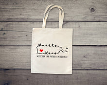 Load image into Gallery viewer, Puerto Rico tote bag. Strong, reusable and washable tote. Puerto Rico map.