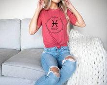 Load image into Gallery viewer, Pisces Zodiac Sign tshirt. Horoscope. Mystical. Pisces personality tshirt.