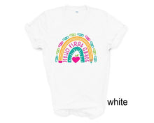 Load image into Gallery viewer, Back to School tshirt. First grade teacher tshirt. Hello First grade. Teachers tshirt.
