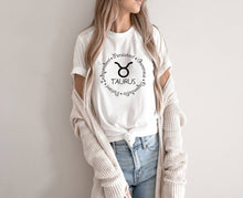 Load image into Gallery viewer, Taurus Zodiac Sign tshirt. Horoscope. Taurus personality tshirt. Astrology tshirt.