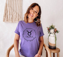 Load image into Gallery viewer, Taurus Zodiac Sign tshirt. Horoscope. Taurus personality tshirt. Astrology tshirt.