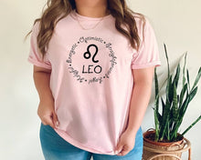 Load image into Gallery viewer, Leo Zodiac Sign tshirt. Zodiac tshirt. Horoscope tshirt.