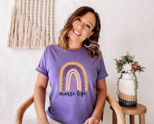 Load image into Gallery viewer, Nurse Life Rainbow tshirt, Nurse's shirt, Health care workers t-shirt,
