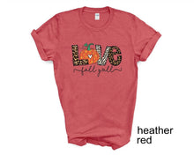 Load image into Gallery viewer, Love Fall y'all tshirt, Autumn shirt, Fall tshirt, Thanksgiving shirt,