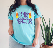 Load image into Gallery viewer, Candy Inspector tshirt, Halloween shirt, Trick or Treat t shirt, Adults Halloween tee,