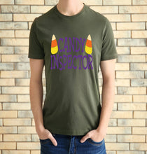 Load image into Gallery viewer, Candy Inspector tshirt, Halloween shirt, Trick or Treat t shirt, Adults Halloween tee,