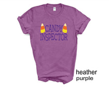 Load image into Gallery viewer, Candy Inspector tshirt, Halloween shirt, Trick or Treat t shirt, Adults Halloween tee,