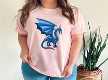 Load image into Gallery viewer, Dragon unisex tshirt, Blue dragon tshirt, Dragon fan tshirt, Dragon gifts, Adult and youth sizes,