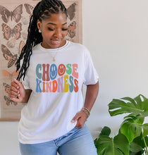 Load image into Gallery viewer, Choose Kindness Retro tshirt, Be kind, Kindness t shirt, Retro lettering, Positive Vibes tshirt