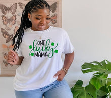 Load image into Gallery viewer, One Lucky Mama tshirt, St Patrick&#39;s Day Mom tshirt, Momlife, Lucky Mama, St Patty&#39;s Day, Unisex tshirts
