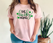 Load image into Gallery viewer, One Lucky Mama tshirt, St Patrick's Day Mom tshirt, Momlife, Lucky Mama, St Patty's Day, Unisex tshirts