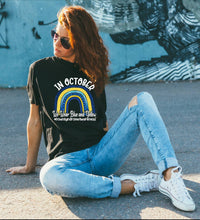 Load image into Gallery viewer, In October We Wear Blue and Yellow Down Syndrome Awareness tshirt,