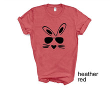 Load image into Gallery viewer, Bunny Face Easter tshirt, Easter Bunny tshirt, Easter Egg Hunt tshirt, Easter youth and adult tshirts,