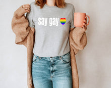 Load image into Gallery viewer, Say Gay tshirt, Florida Bill against LGTBQ rights tshirt, Say Gay tshirt, Pride tshirt, Pride Parade, Adult and youth sizes