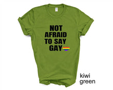 Load image into Gallery viewer, Not Afraid To Say Gay tshirt, Florida Bill against LGTBQ rights tshirt, Say Gay tshirt,