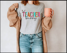 Load image into Gallery viewer, Teacher Bunny tshirt, Easter tshirts, Teacher's Easter tshirts