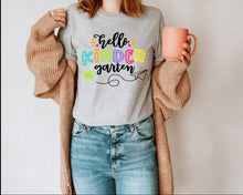 Load image into Gallery viewer, Hello Kindergarden tshirt, Back to School tshirt, Teacher's tshirt, Kindergarden tshirt,