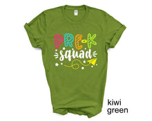 Load image into Gallery viewer, Pre K Squad tshirt, Teacher's tshirts, Teacher's Gifts, Back to School tshirts, Preschool tshirts,