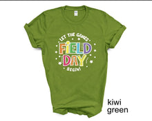 Load image into Gallery viewer, Let the Field Day Games Begin tshirt, School Field Day tshirt, Teacher's Field Day tshirt,