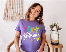Load image into Gallery viewer, Pre K Squad tshirt, Teacher's tshirts, Teacher's Gifts, Back to School tshirts, Preschool tshirts,