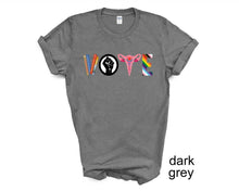 Load image into Gallery viewer, VOTE tshirt, Equality tshirt, LGTBQ tshirt, Women's Rights tshirt, Human Rights tshirt, Banned Books tshirt