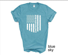 Load image into Gallery viewer, End Gun Violence Ameican Flag tshirt, June 2nd National Gun Violence Awareness Day, Wear Orange Day tshirt, Vote tshirt, Ban Guns Not Books