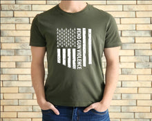 Load image into Gallery viewer, End Gun Violence Ameican Flag tshirt, June 2nd National Gun Violence Awareness Day, Wear Orange Day tshirt, Vote tshirt, Ban Guns Not Books