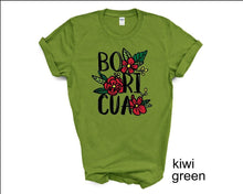 Load image into Gallery viewer, Boricua tshirt, Yo Soy Boricua shirt, La Isla del Encanto tee, Boricua, Amapola flower, Puerto Rico tshirt, adult and youth sizes