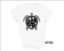 Load image into Gallery viewer, Puerto Rico turtle tshirt, Borinquen, Puerto Rico Tortuga tshirt, La Isla del Encanto tee, Boricua, Unisex t shirt, Adult and youth sizes