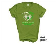 Load image into Gallery viewer, I Wear Green for Mental Health Awareness tshirt, May is Mental Health Awareness Month, Mental Health tshirt, It's Okay Not to Be Okay