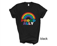 Load image into Gallery viewer, Proud Ally tshirt, Florida Bill against LGTBQ rights, Say Gay tshirt, Pride tshirt, Say Gay tshirt, Pride Free Mom Hugs tshirt, Pride Mom