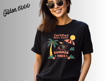 Load image into Gallery viewer, Certified Summer Vibes Goose Shirt | Funny Summer Goose Tee | Beach Vacation T-Shirt | Cute Goose Graphic Shirt | Coastal Summer Outfit | Sunshine Vibes Tee
