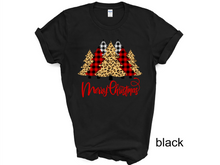 Load image into Gallery viewer, Christmas Tree T-shirt, Leopard Christmas Tree T-shirt,Cheetah Trees T-shirt, Buffalo Plaid T-shirt
