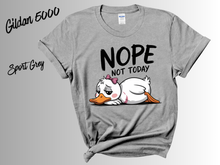 Load image into Gallery viewer, Nope Not Today Goose Shirt | Funny Goose Tee | Silly Animal Graphic Shirt | Introvert Mood T-Shirt | | Funny Meme Bird Gift
