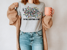 Load image into Gallery viewer, I&#39;m Fine Everything Is Fine T-shirt, Christmas Lights Sweatshirt Christmas T-shirt, Sweatshirts Women, Christmas UNISEX
