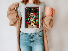 Load image into Gallery viewer, Christmas Tree Killer Funny T-shirt, Tarot Card T-shirt, Sarcastic Cat Sarcastic Holiday T-shirt
